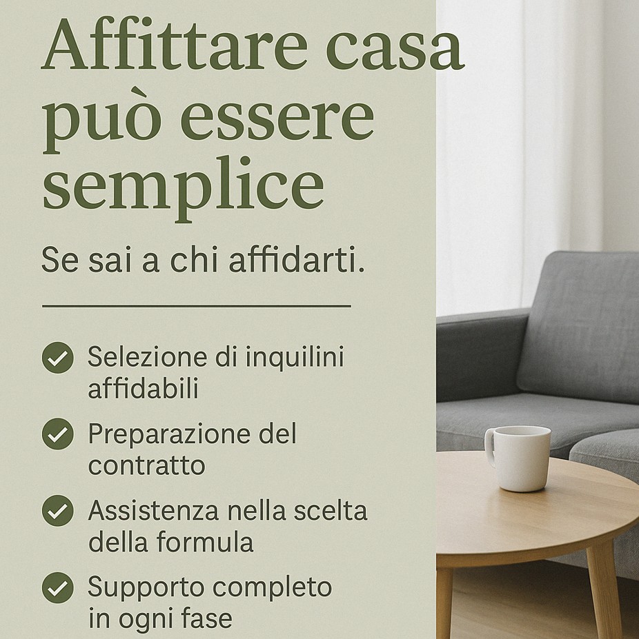 🏡 Hai un appartamento da affittare? Ti aiutiamo a farlo senza pensieri.